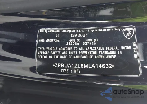 2021 Lamborghini Urus Graphite Capsule/Pearl Capsule z USA, uszkodzony, nr VIN ZPBUA1ZL8MLA14632